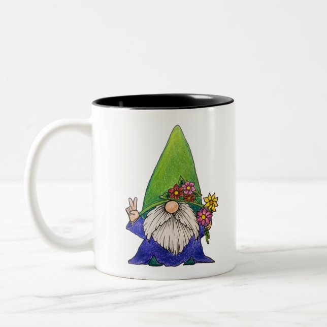 Gnome Day Hippy Two-Tone Coffee Mug (Left)