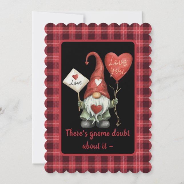 Gnome Doubt About It - Valentines Day Flat Card (Front)