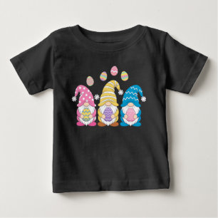 Gnome Easter Colourful Cute Eggs Spring Holiday Baby T-Shirt