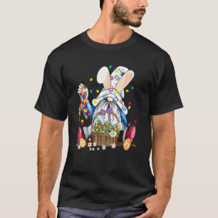 Gnome Easter Day Egg Bunny Puzzle Ribbon Autism Aw T-Shirt