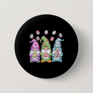 Gnome Easter Girls Women Kids Egg Hunt Happy Easte 6 Cm Round Badge