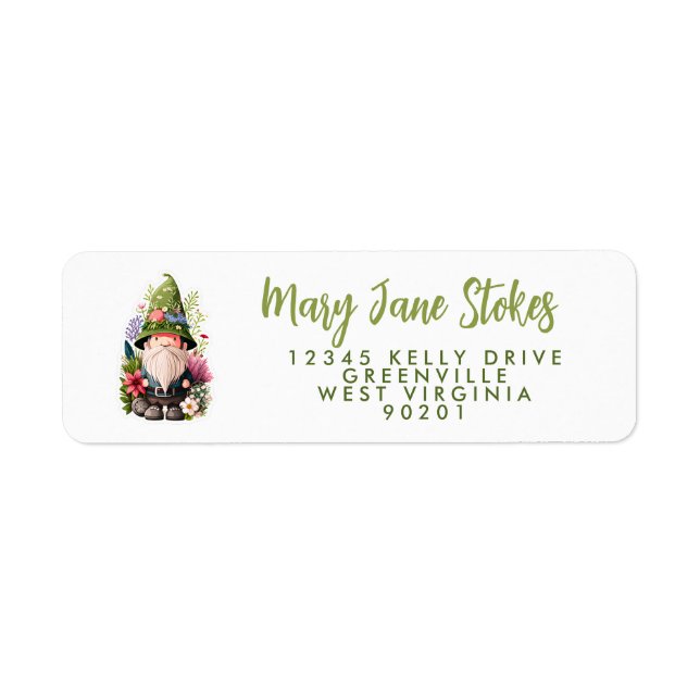 gnome envelope RETURN ADDRESS garden green (Front)