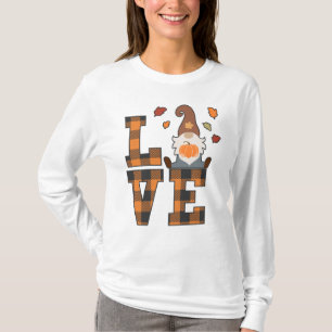 Gnome Fall Love Womens T-Shirt