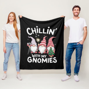 Gnome Family Christmas Chillin With My Gnomies Fleece Blanket