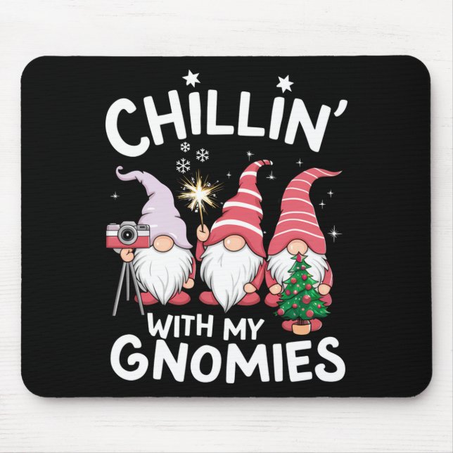 Gnome Family Christmas Chillin With My Gnomies  Mouse Mat (Front)