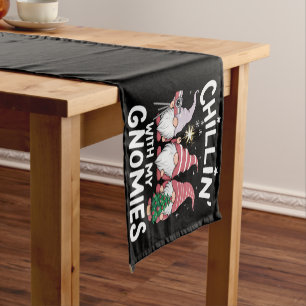 Gnome Family Christmas Chillin With My Gnomies Short Table Runner