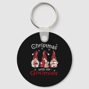 Gnome Family Christmas For Women Men - Buffalo Pla Key Ring