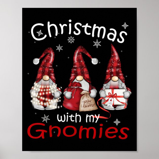 Gnome Family Christmas For Women Men - Buffalo Pla Poster (Front)