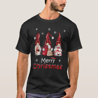 Gnome Family Christmas for Women Men Buffalo Pla T-Shirt