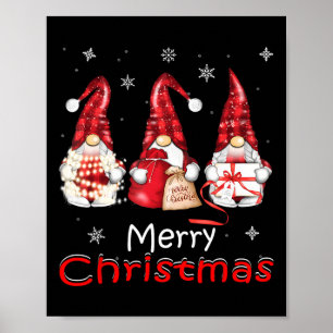 Gnome Family Christmas For Women Men Buffalo Plaid Poster