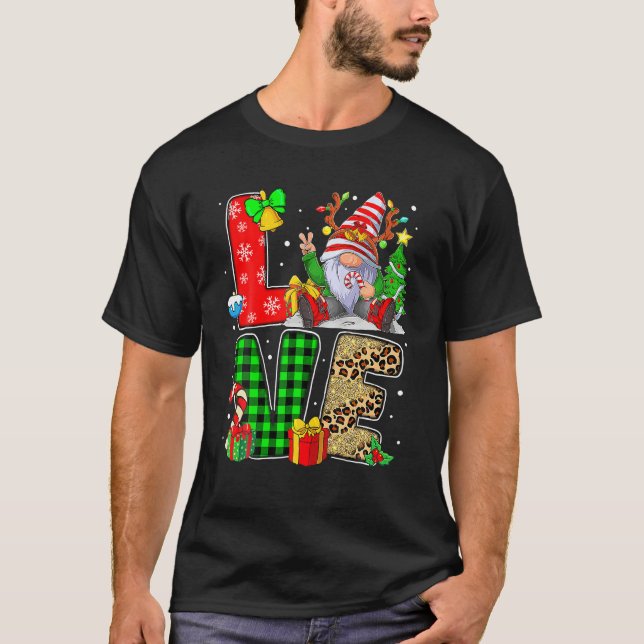 Gnome Family Christmas For Women Men LOVE Gnome    T-Shirt (Front)