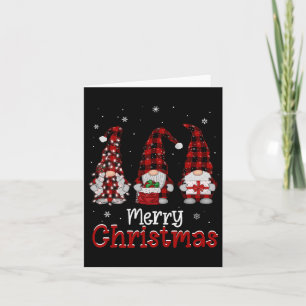 Gnome Family Merry Christmas Red Plaid Xmas Men Wo Card