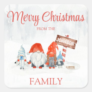 Gnome Family of Four Christmas Sticker
