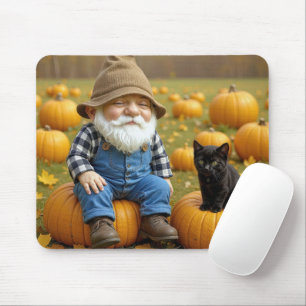 Gnome Farmer On an Autumn Pumpkin Mouse Mat