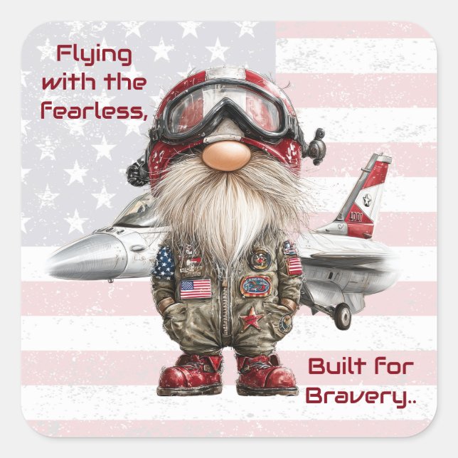 Gnome Fearless Flight Tribute  Square Sticker (Front)