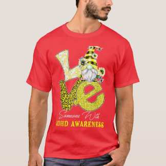 Gnome Flower Love Adhd Awareness  T-Shirt