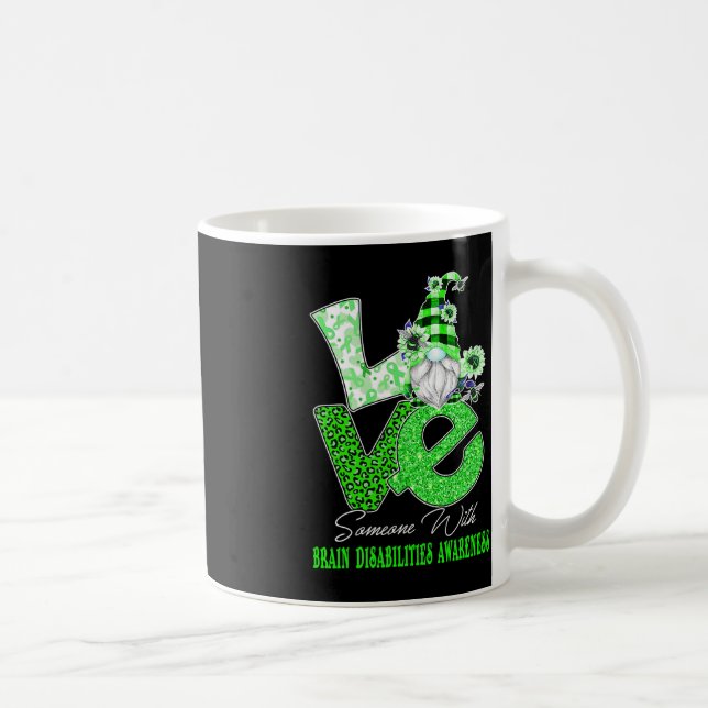Gnome Flower Love Brain Disabilities Awareness  Coffee Mug (Right)