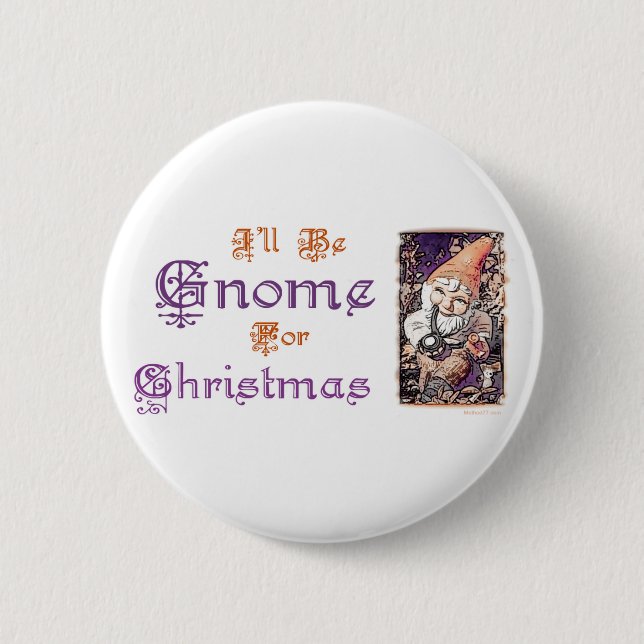 Gnome for Christmas Button (Front)