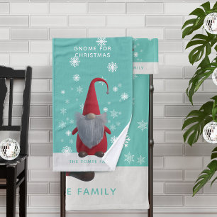 Gnome for Christmas Personalised Bath Towels