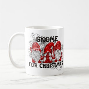 Gnome For Christmas Plaid Rustic Country Farmhouse Coffee Mug