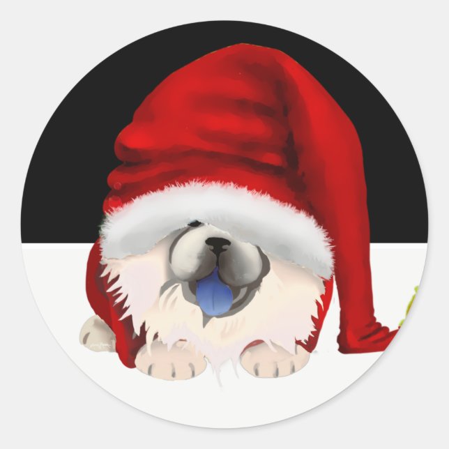 GNOME for the Chowlidays -cream chow stickers (Front)