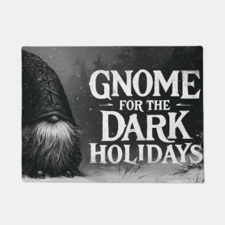 Gnome for the Dark Holidays Spooky Winter Design Doormat