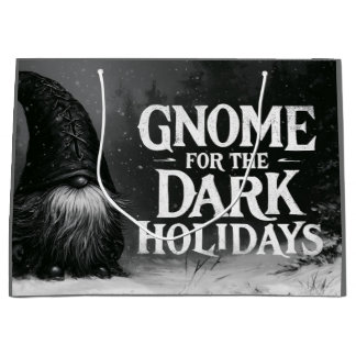 Gnome for the Dark Holidays Spooky Winter Design Large Gift Bag