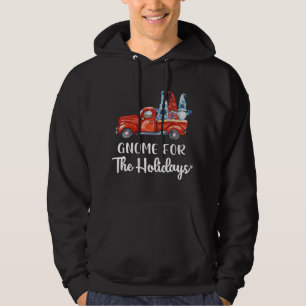 Gnome For The Holidays Christmas Gnome Red Truck Hoodie