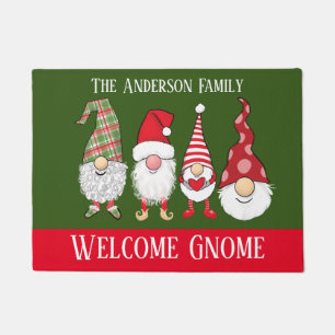 Gnome for the Holidays cute fun welcome Christmas  Doormat