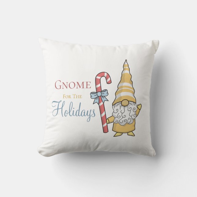 Gnome For The Holidays Festive Christmas  Cushion (Front)