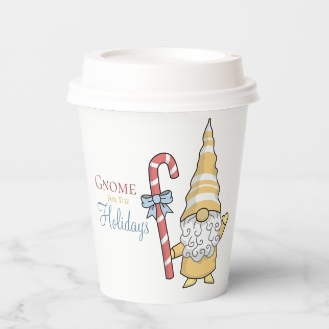 Gnome For The Holidays Festive Christmas XMas  Paper Cups (Front)
