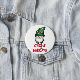 Gnome For The Holidays Funny & Adorable Christmas 7.5 Cm Round Badge