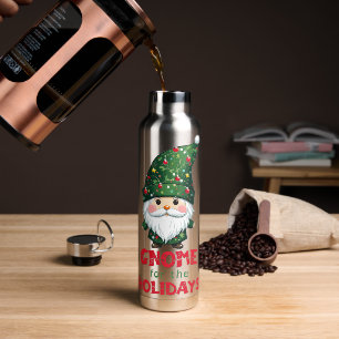 Gnome For The Holidays Funny & Adorable Christmas  Water Bottle