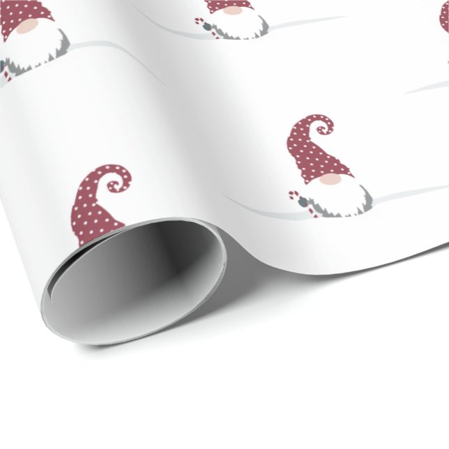 Gnome for the Holidays Scandinavian design Wrapping Paper (Roll Corner)