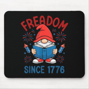 Gnome Freadom Firework Patriotic Book American Mouse Mat