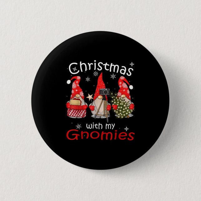 Gnome Funny Family Christmas Shirts Women 2024  6 Cm Round Badge (Front)