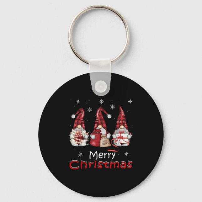 Gnome Funny Family Christmas Shirts Women 2024  Key Ring (Front)