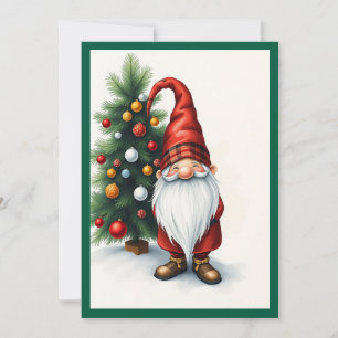 Gnome Funny Trendy Whimsical Fantasy No Photo  Holiday Card