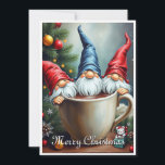 Gnome Funny Trendy Whimsical Fantasy No Photo  Holiday Card<br><div class="desc">Celebrate this holiday season with a touch of magic and humour! This delightful Christmas card showcases a joyful, smiling gnomes ready to spread holiday cheer. Perfect for anyone who enjoys a bit of whimsy, these gnomes are full of personality, bringing warmth and charm to traditional holiday greetings. Each gnome features...</div>