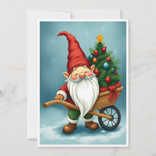 Gnome Funny Trendy Whimsical Fantasy No Photo  Holiday Card