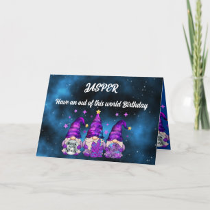 Gnome Galaxy Birthday Card 