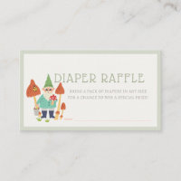 Gnome Garden Mushroom Green Diaper Raffle Ticket