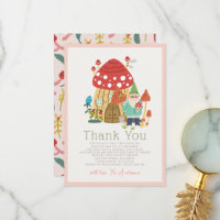 Gnome Garden Mushroom Pink Girl Baby Shower