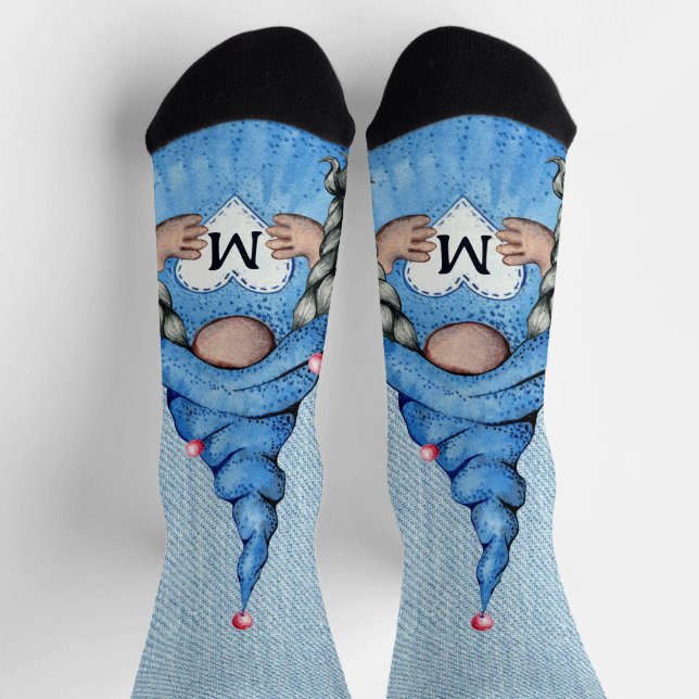 Gnome Girl Denim Socks (Top)