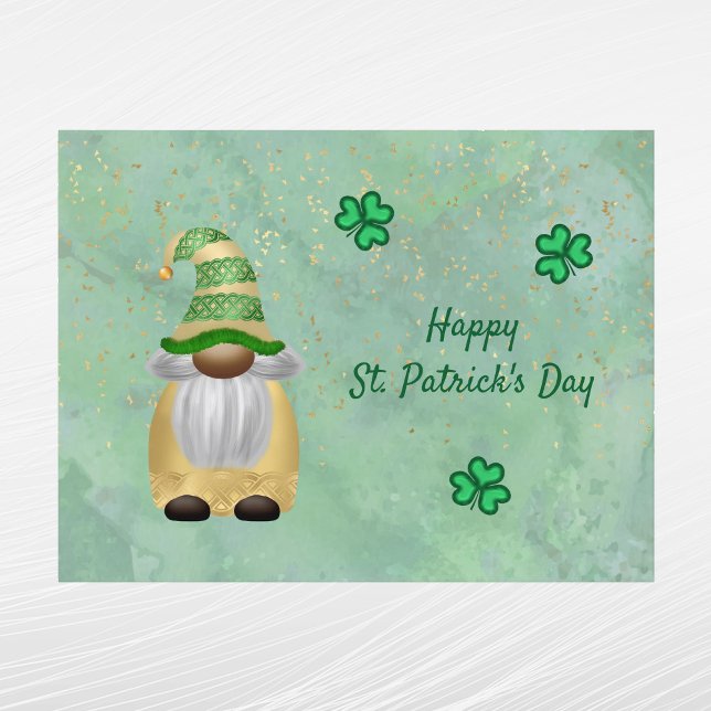 Gnome Gold Green Shamrock St Patricks Day Holiday Postcard (Creator Uploaded)