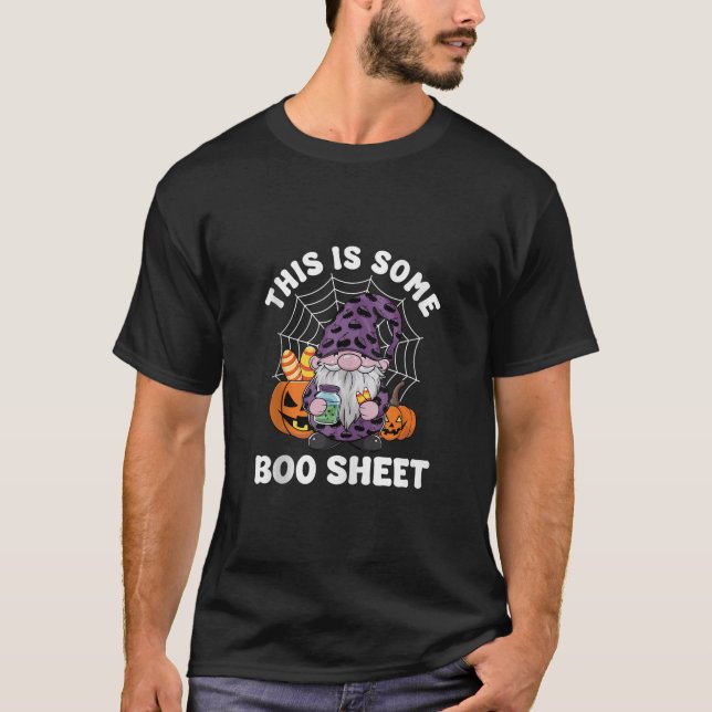 Gnome Halloween Costume This is Some Boo Sheet Tan T-Shirt (Front)