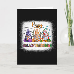 Gnome Halloween Thanksgiving Christmas Happy Hallo Card