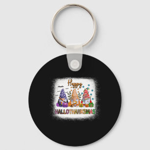 Gnome Halloween Thanksgiving Christmas Happy Hallo Key Ring