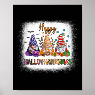 Gnome Halloween Thanksgiving Christmas Happy Hallo Poster