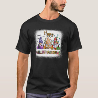 Gnome Halloween Thanksgiving Christmas Happy Hallo T-Shirt